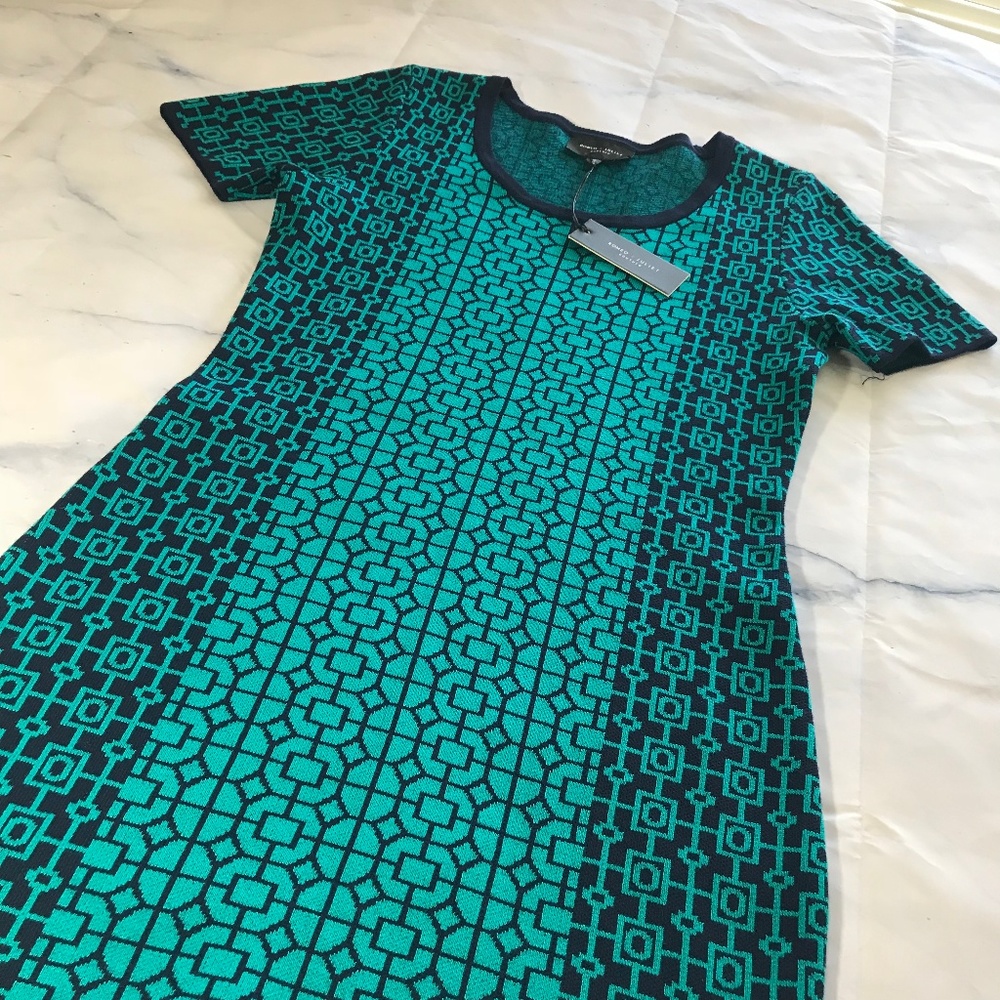 Romeo + Juliet Couture Teal Geometric SweaterDress - Picture 2 of 7